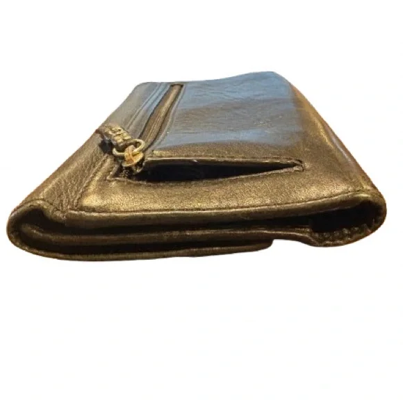 Coach Black Leather Trifold Wallet Checkbook Style - Picture 4 of 5